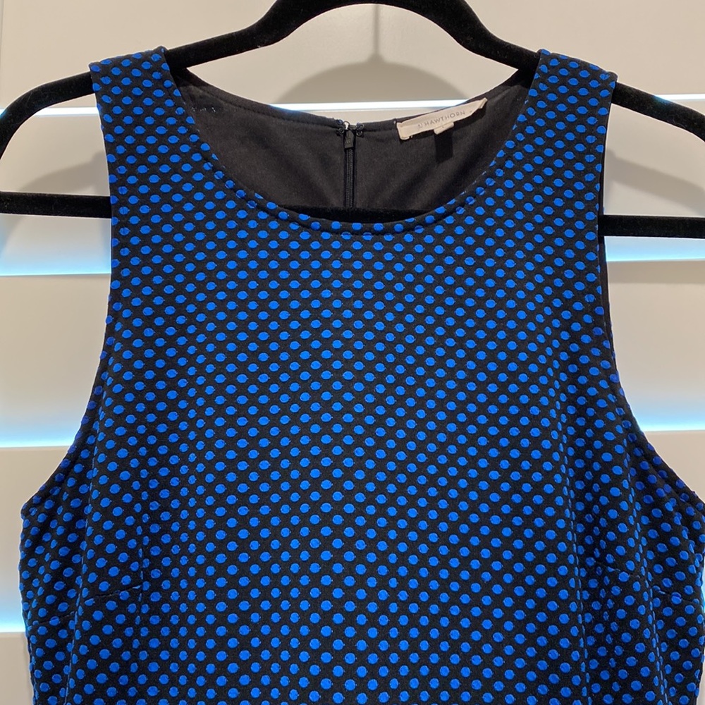 Black with polka dots dress. Lined
